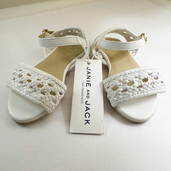 Janie‎ And Jack Woven Sandals SIZE 6T White Toddler Girls - Picture 2 of 6